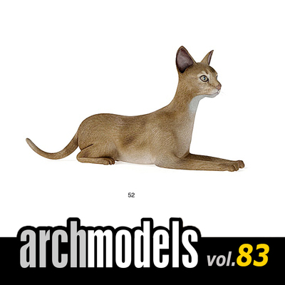 小品模型83-52（动物宠物阿比西尼亚猫）