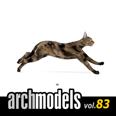 小品模型83-48（动物宠物棕色阿比西尼亚猫）
