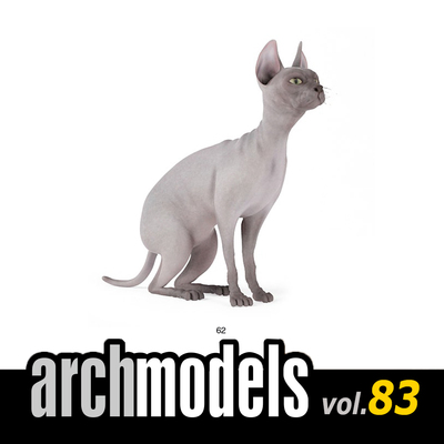 小品模型83-62（动物宠物无毛猫）