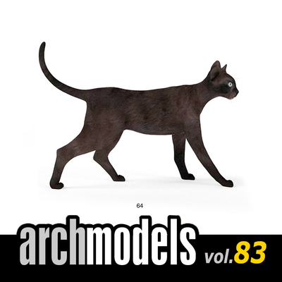 小品模型83-64（动物宠物哈瓦那棕色猫）