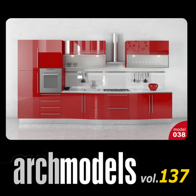 小品模型137-38（厨房整体橱柜）